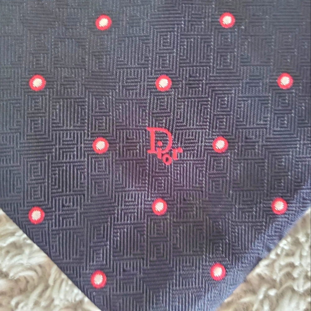 Vintage Navy/Red/White Christian Dior tie